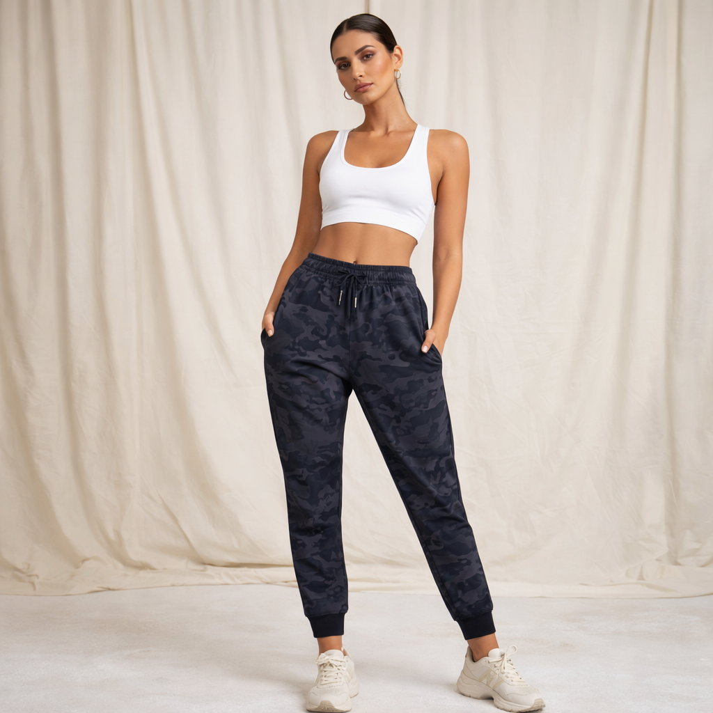 Lululemon Camo Jogger Pants Women’s Size 6 Black Gray Drawstring