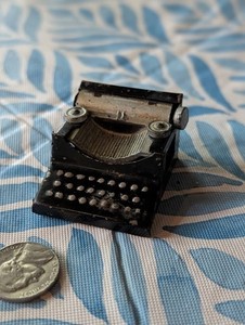 Antique German Tin Pencil Sharpener Figural Typewriter