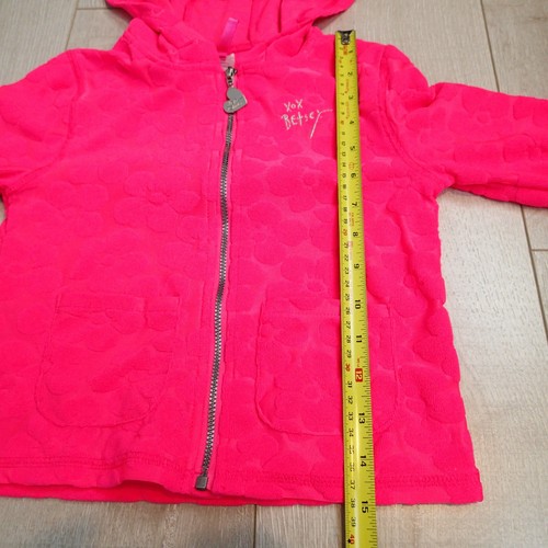 Betsey Johnson felpa con cappuccio e zip rosa fluo taglia 6 ragazza giacca floreale - Foto 10 di 12