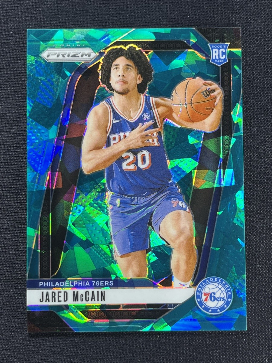 2024-25 Panini Prizm Jared Mccain #222 Teal Cracked Ice Prizm Rookie RC /225