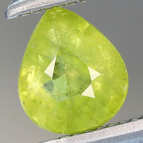 0.43ct t.w 5.3x4.6mm Pear Natural Green Sphene Madagascar, Africa