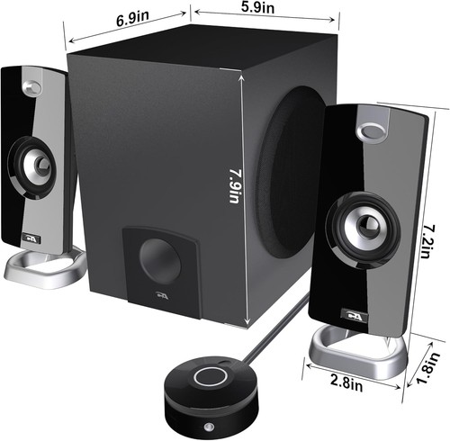 Cyber Acoustics CA-3090 2.1 Speaker System with Subwoofer 18W of Black  - Picture 8 of 8