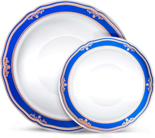 Designer Dinnerware Set | 32 Disposable Plastic Party Bowls | White Wedding B... - Picture 5 of 8