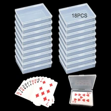 18Pcs Playing Card Deck Box Blank Cases Clear Plastic Empty Game Boxes Holder