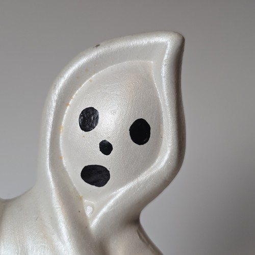 Statuina fantasma perlato vintage anni 60 Halloween gesso 5” vetro schiacciato - Foto 9 di 16