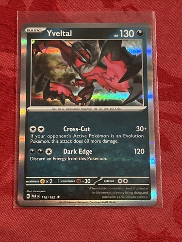 Holo Pokemon - Yveltal 118/182 - Sv04: Paradox Rift Holo M/NM - Picture 6 of 7