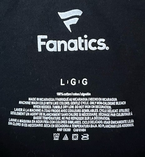 Fanatics ACC College Conference Short Sleeve Black Tee Mens Sz L 100% Cotton - Picture 6 of 8