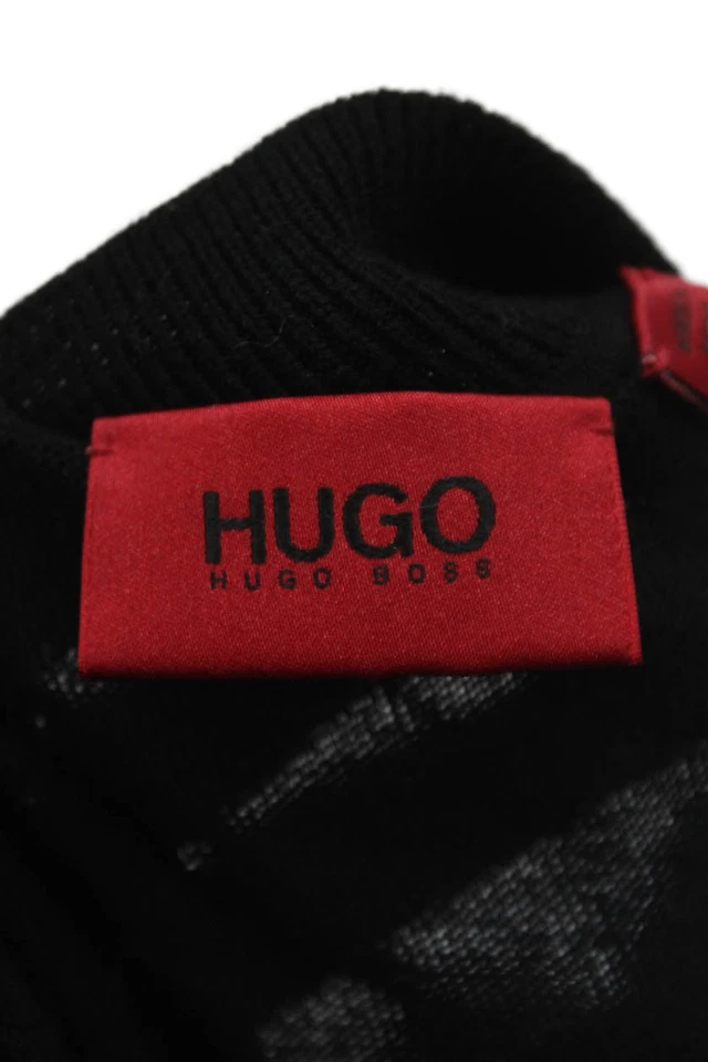 Hugo Hugo Boss Mujer Algodón Pullover Manga Larga Tejido Suéter Top Negro Talla XL Foto 4 de 4