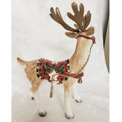 NEU Fitz & Floyd "Christmas Tidings" Keramik Rentier Figuren eingestellt - Bild 3 von 10