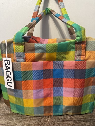 Ships ASAP! BAGGU x UO Madras Small Cloud Carry-On Bag