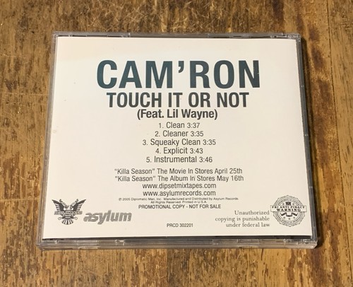 Cam'ron - Touch It Or Not Feat. Lil Wayne (CD, 2005) Asylum Records Promo Single - Imagen 2 de 2