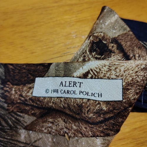 Vintage Endangered Species "Alert" Lioness Necktie Great Christmas Gift  - Picture 5 of 5