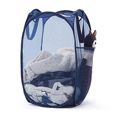 Collapsible Pop Up Laundry Basket, Hamper with Sturdy Handles and 1 Pack Blue
