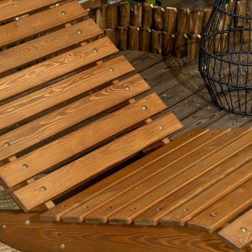 Outsunny Sonnenliege Liegestuhl, Gartenliege für Poolbereich, Balkon Teak - Bild 9 von 10