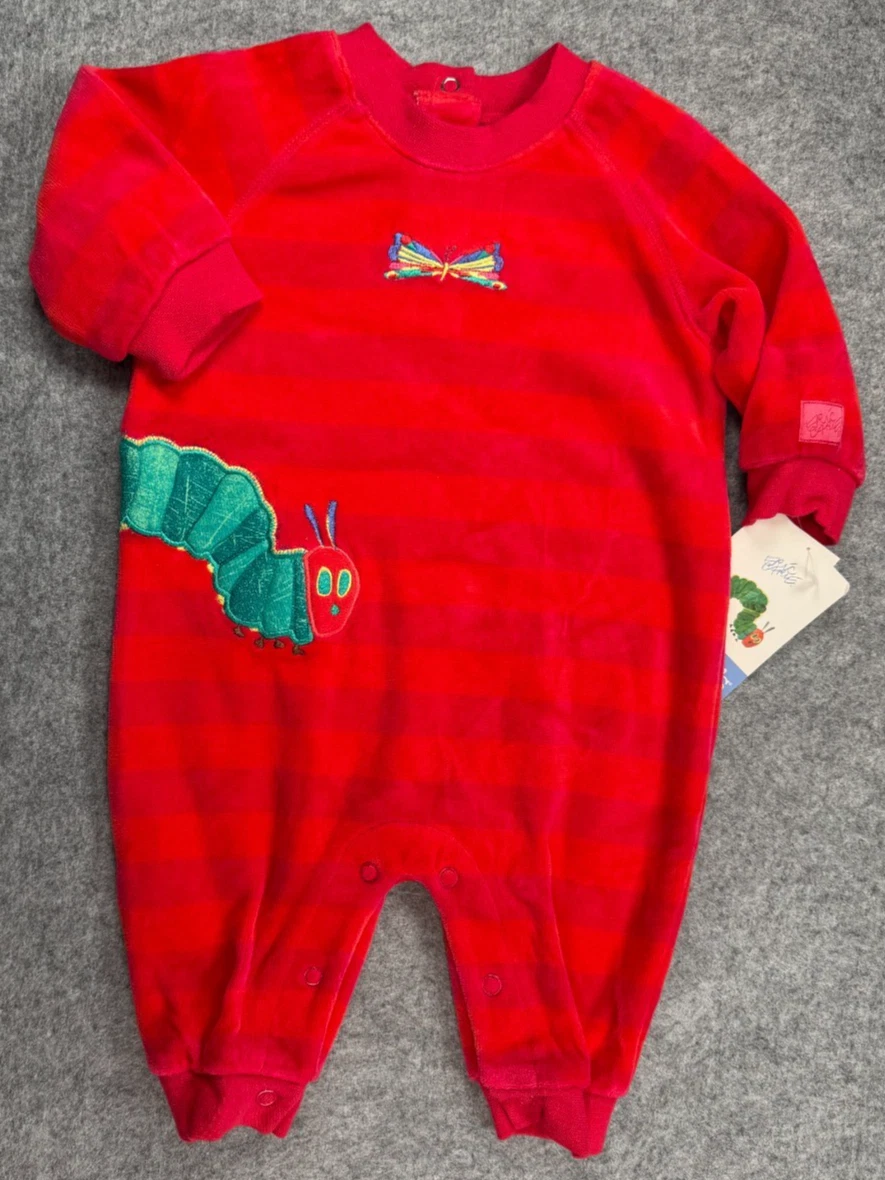 Baby Boy Clothes New Vintage Carter's 3-6 Month Velour Hungry Caterpillar Outfit