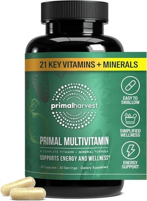 Primal harvest multivitamin supports energy and wellness 30 capsules Exp.09/2028