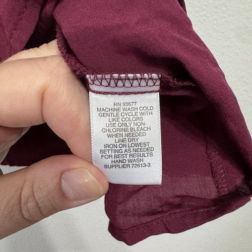 Neu mit Etikett Liz Claiborne Damenbluse tief rubinrot burgunderrot 3/4-Ärmel Größe M - Bild 8 von 8