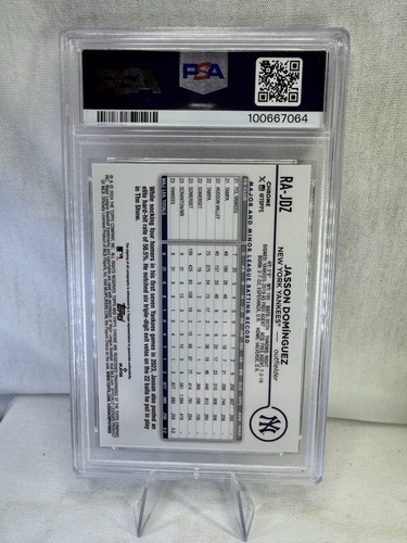 Jasson Dominguez 2024 Topps Chrome Rookie Autograph #RA-JDZ PSA 10 GEM MT RC - Picture 2 of 2