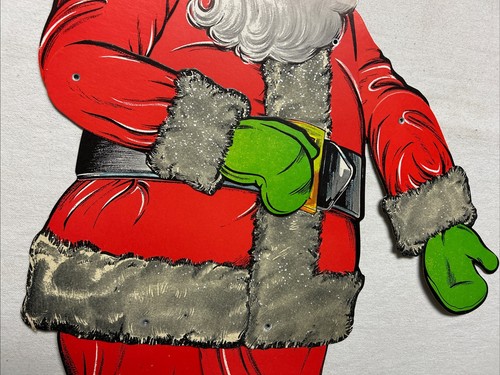 Weihnachtsmann Gelenkkarton Weihnachten Ausschnitt Deko 31” Vintage 60’er - Bild 5 von 9
