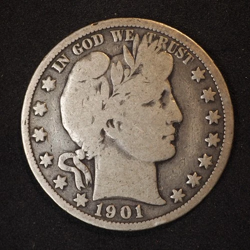 1901 **O** BARBER SILVER HALF DOLLAR ***NICE COIN!***  FREE SHIPPING! C1910