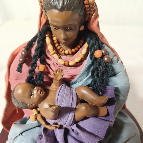 Estatua De Colección House of Lloyd Madonna Africana Niño Navidad Alrededor del Mundo 1995 - Imagen 6 de 9