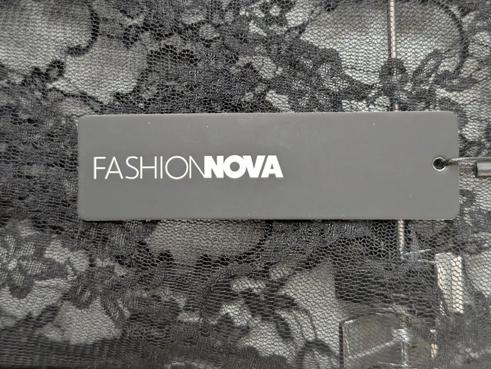 Mono de moda Nova de encaje alrededor de la ciudad negro de encaje transparente talla XL Foto 2 de 4