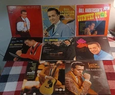  Bill Anderson 8 Vinyl Lot ~ Showcase / Sings / I Love You Drops ~ Decca Country