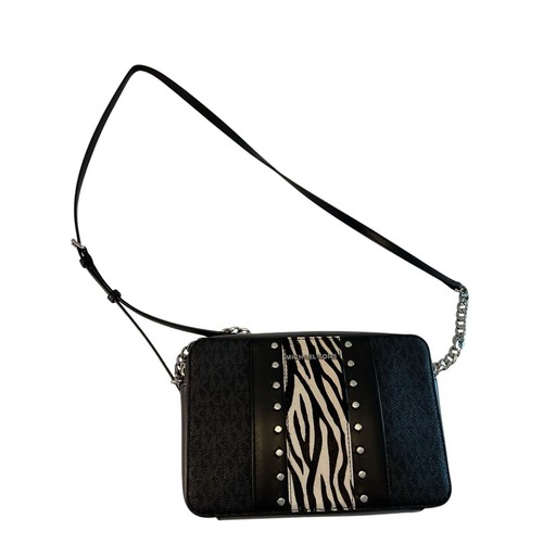 Michael Kors Jet Set Crossbody Bag Black MK Logo, Zebra, Studded, Chain, Purse - Picture 16 of 17