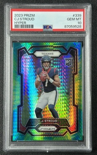 C.J. STROUD PSA 10 2023 PANINI PRIZM #339 ROOKIE HYPER RC 85/175 TEXANS