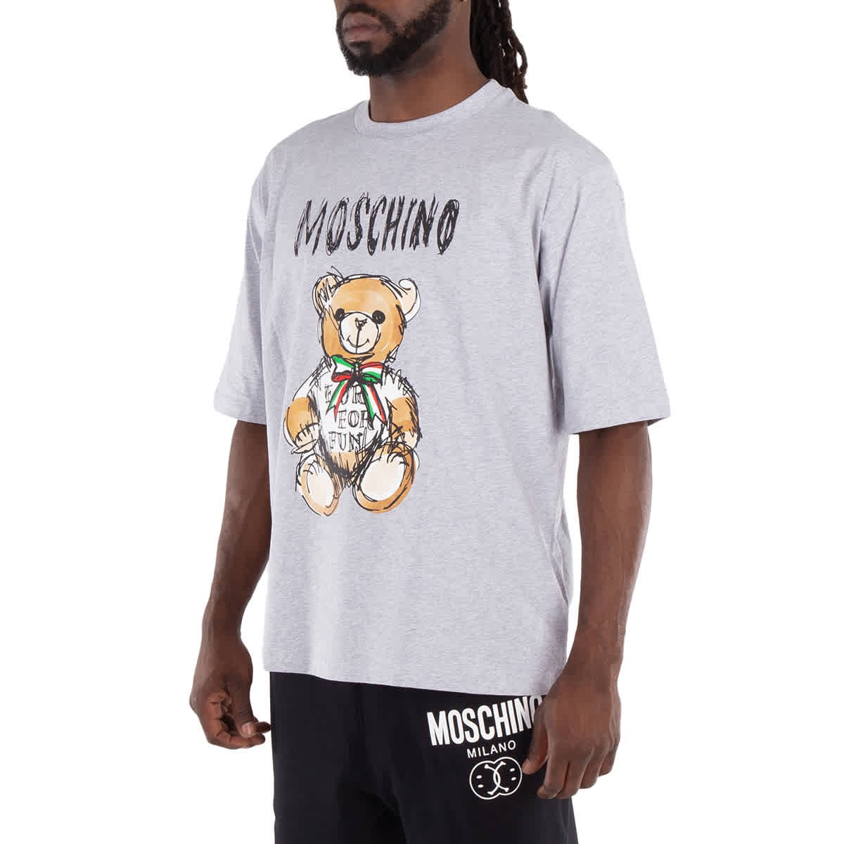 Moschino Teddy Bear Logo Print Cotton T-Shirt