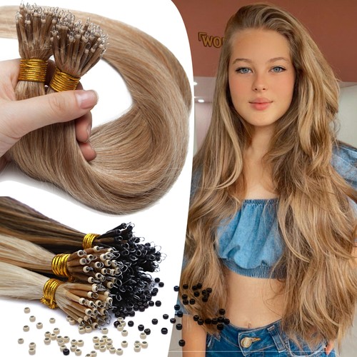 CLEARANCE Nano Ring 100% Human Remy Hair Extensions Micro Loop Beads 200G I Tip - Picture 49 of 70