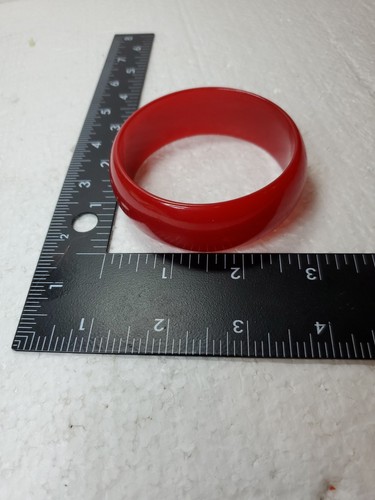 Vintage Jewelry Bakelite Cherry Red 1" Wide Bangle Bracelet 2.5" Inside Diameter - Picture 6 of 6