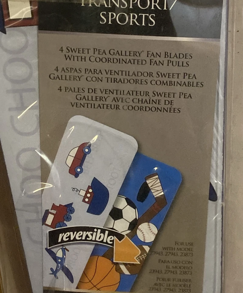 HUNTER Mix&Match Kids Ceiling Fan Blades/Pull Chains Sports, Train, Boat NEW NOS - Image 2 of 4