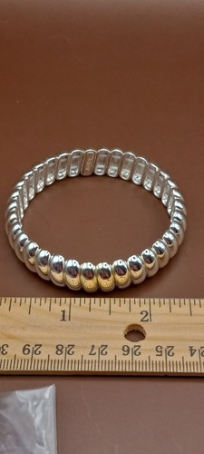 J.Crew Factory Silber Metall-Perlen Stretch Armband 6in-8in - Bild 6 von 7