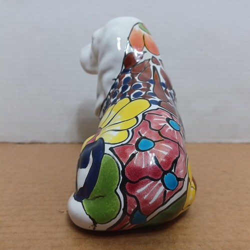 Figura mexicana cerámica colorida cachorro perro talavera 8" - Imagen 6 de 13