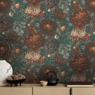 Dark Purple Green Floral Blossom Wallpaper Paste The Wall Washable AS Creation