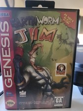 Earthworm Jim (Sega Genesis, 1994) Complete w/ Manual And Poster Tested
