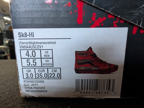 Talla 5.5 Mujer - Vans House of Terror x Sk8 - High Pesadilla en Elm Street - Imagen 7 de 8