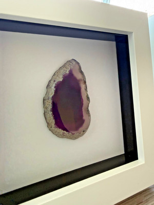 Polierte Achatscheibe, gerahmtes Trio, Edelsteine & Mineralien einzigartige Geschenke. Kostenloser Versand