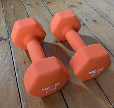 Metis Dumbbells Hexagon Set 10 Kg, 5 Kg each Orange