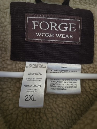 Forge Canvas Vest Sherpa Lined Full Zip Duck Warm Winter Vest Men's 2X Purple - Bild 3 von 7