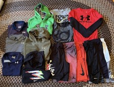 Lot of UNDER ARMOUR NIKE AIR JORDAN Boy's Large 12/14 Hoodies Shorts Golf Polos
