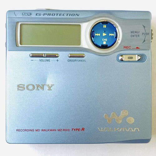 Sony MZ-R910 Registratore MD Portatile Blu con Custodia Batteria Testato - Foto 5 di 16