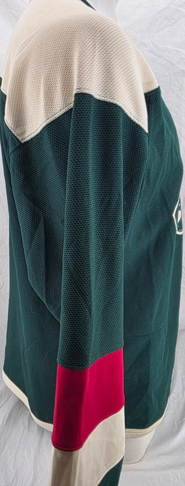 Minnesota Wild NHL Reebok Green Embroidered LS Ice Hockey Jersey Men's M - Image 4 of 4