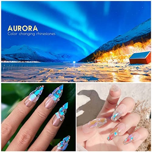 Nail Art Strasssteine klar Mondlicht Nagel Charms mehrere Formen ein Set Aurora - Bild 7 von 7