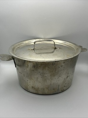 French Charlotte Tin Pan Mold #18 Heart Handles with Lid Vintage Large