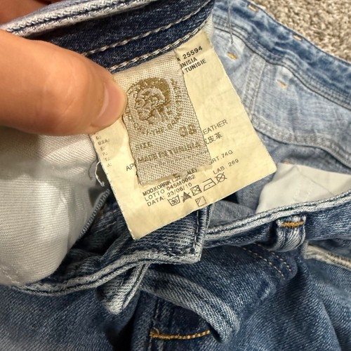 Pantalones de mezclilla holgados de diseñador Y2K Diesel Korrik de colección para hombre 38x32 azul lavado - Imagen 5 de 8