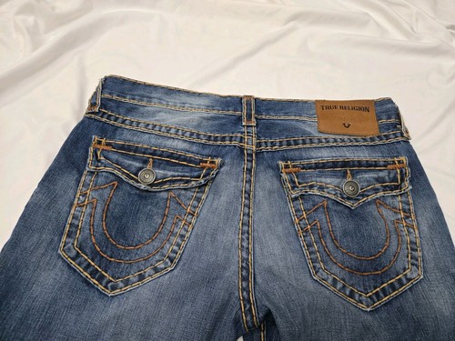 Jeans True Religion uomo 36Wx34L made in USA Ricky con FLAP punto spesso raro! 🔥 - Foto 3 di 24