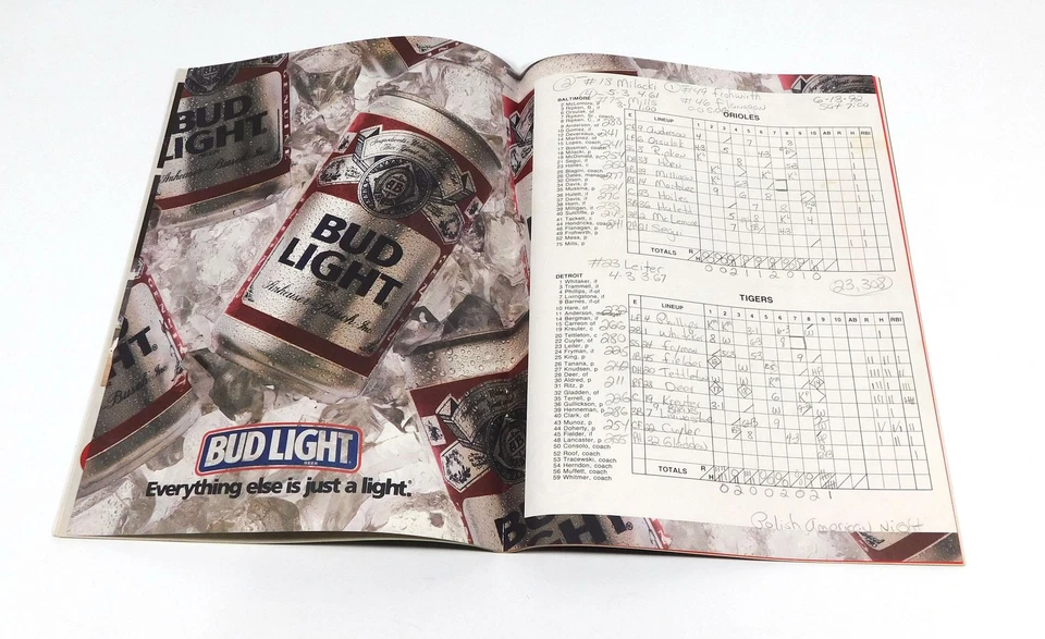 Brooks Robinson Signed Tigers vs Orioles Baseball Program 6-13-92 JSA Auto - Image 4 of 4