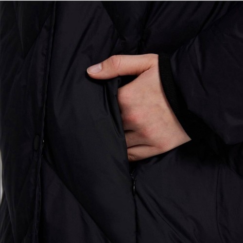 Lattelier Black Quilted Long Lightweight Plush Down Puffer Jacket Coat Size XL - Picture 4 of 24